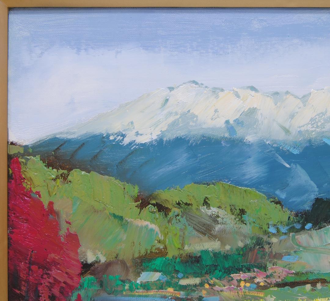雪永幸美　「木曾御岳」Ｆ8　肉筆 風景画 油絵 油彩画 絵画