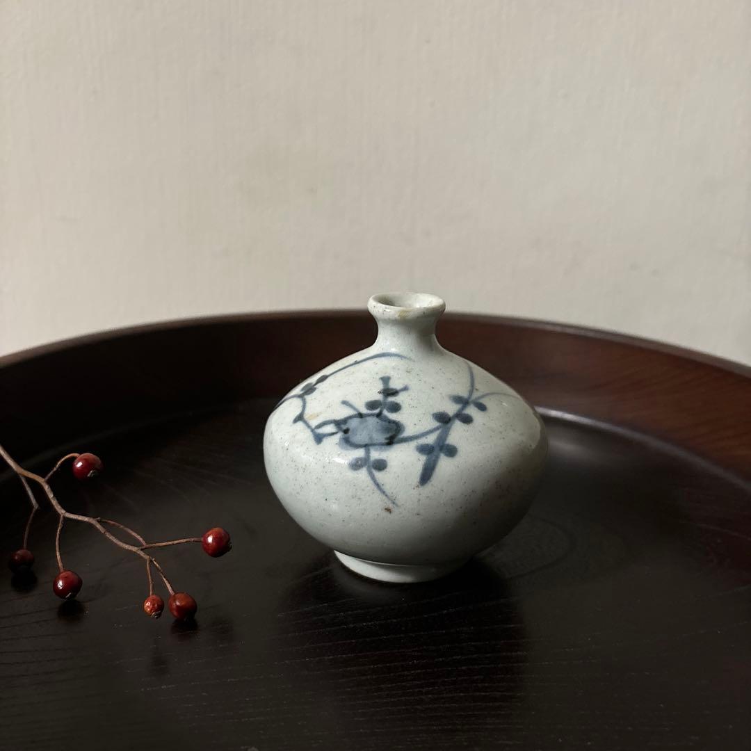 古伊万里染付油壷　③江戸時代　骨董　民芸　古道具　アンティーク検:白洲正子　李朝