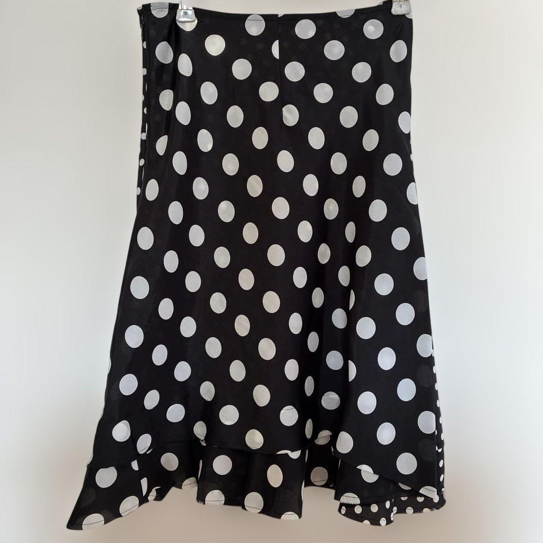 ジュンヤワタナベ　コムデギャルソン　フレアスカート 黒白水玉