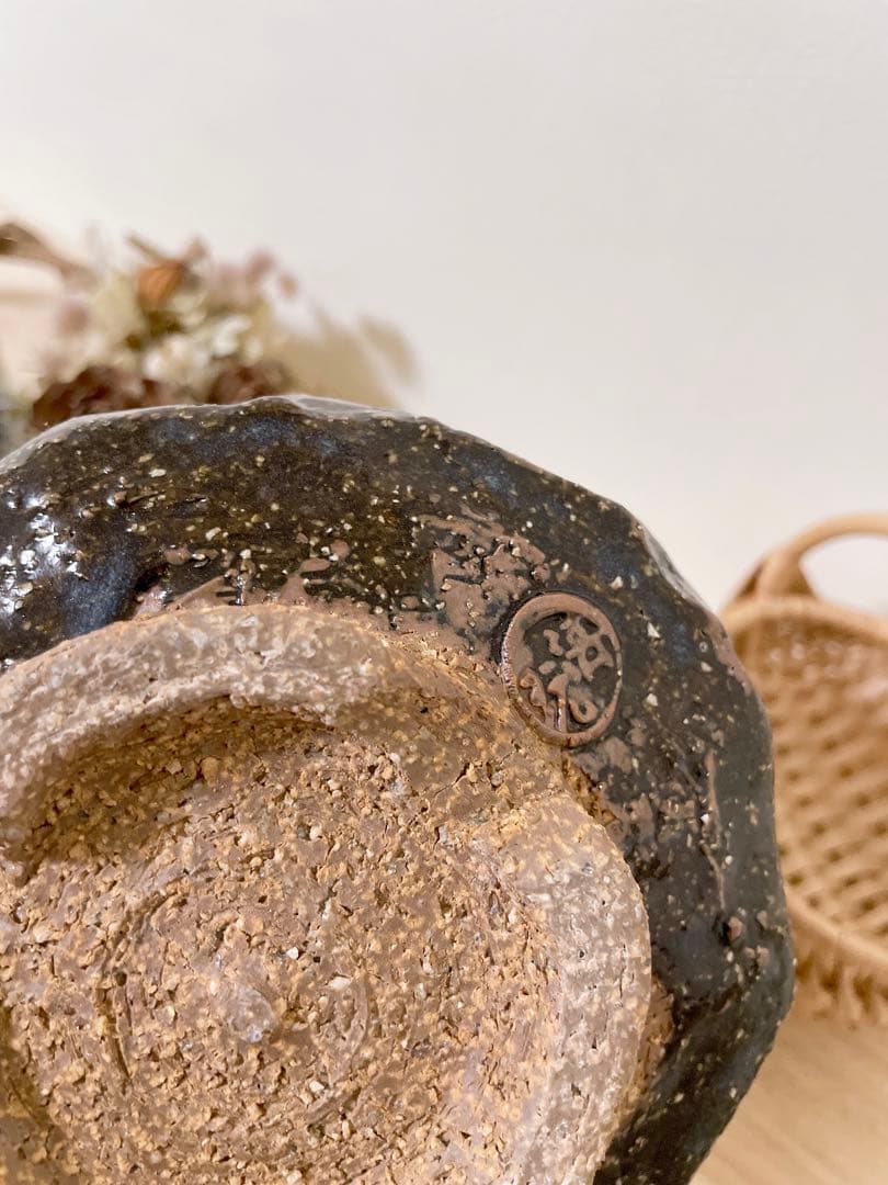 ラスト1個　萩焼　山根清玩　しだれ釉　孔雀釉　抹茶碗　湯呑み　光彩庵　陶器