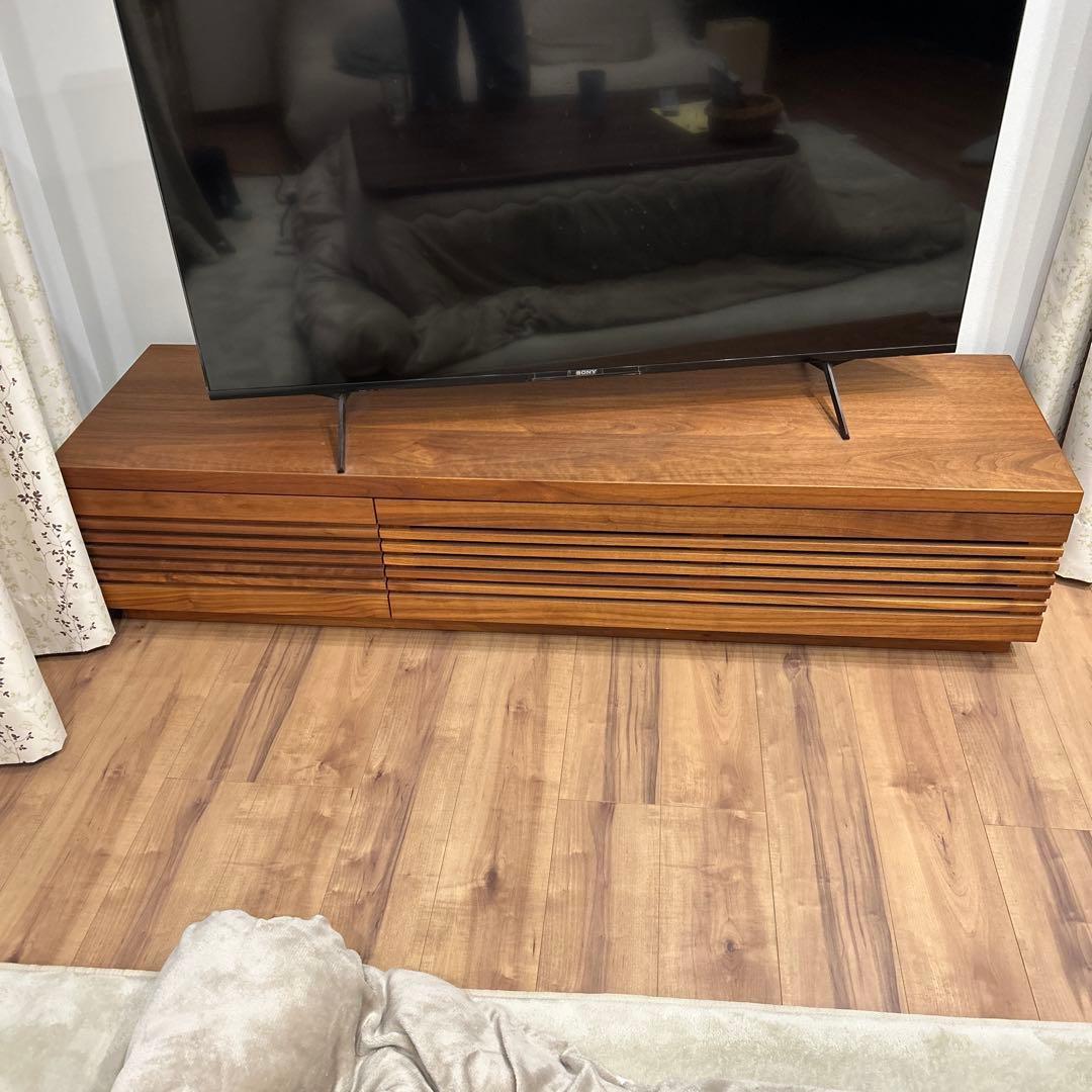 木製 スリットデザイン テレビ台　無垢材　ブラックチェリー　野中木工所