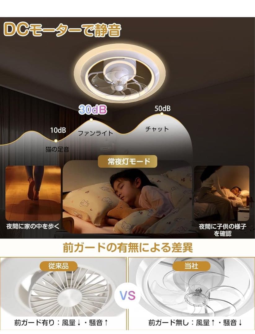 オシャレモデル シーリングファンライト 導光板 led シーリングファン