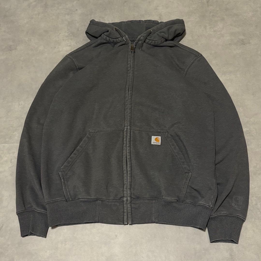 カーハート フルジップパーカー 撥水 裏フリース フェード レインディフェンダー