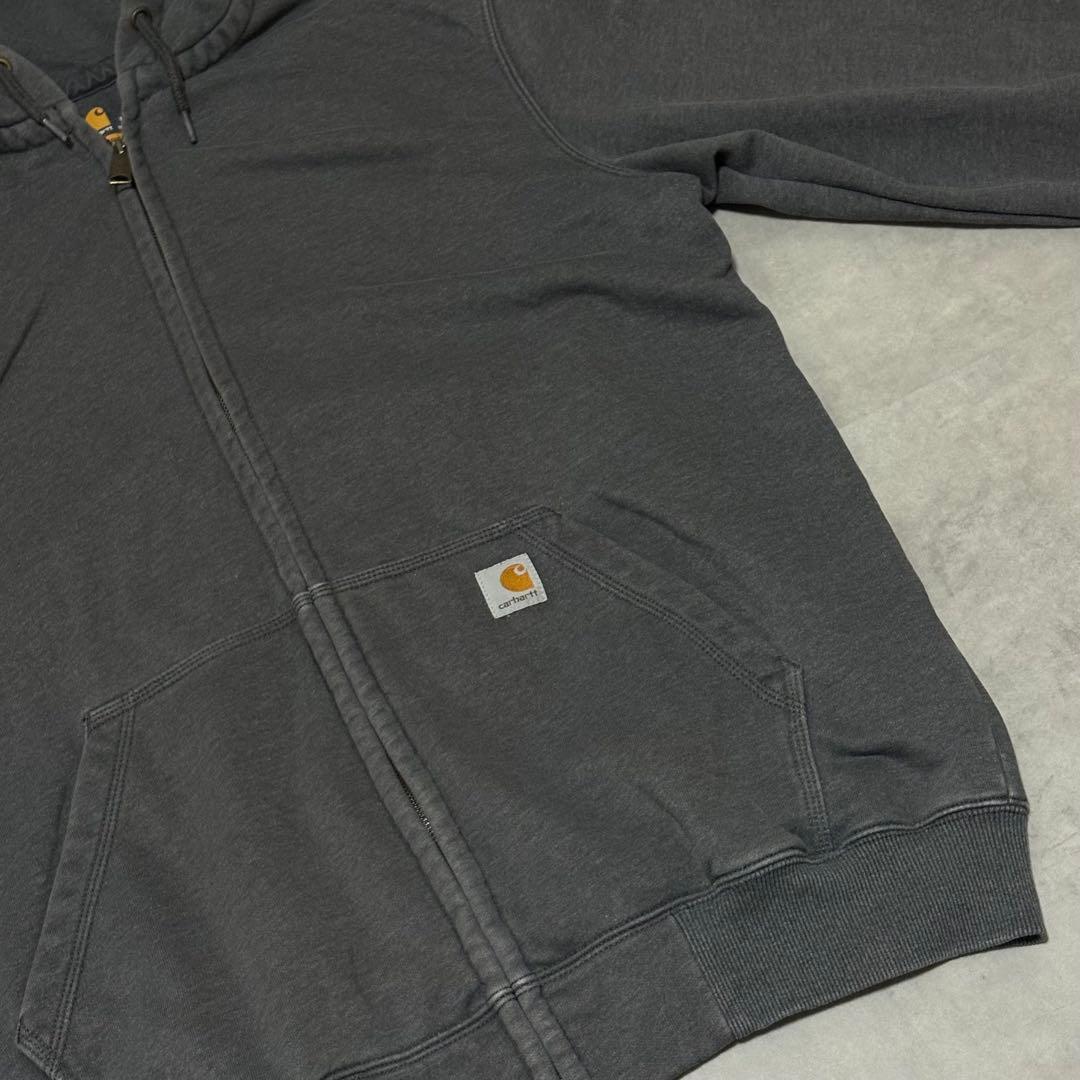 カーハート フルジップパーカー 撥水 裏フリース フェード レインディフェンダー