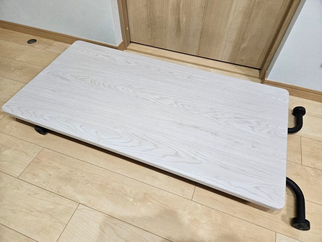 ☆最終大幅値下げ☆昇降センターテーブルガス式 ホワイトウォッシュ