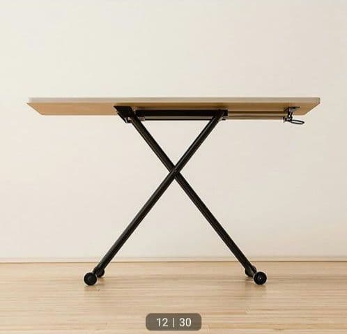 ☆最終大幅値下げ☆昇降センターテーブルガス式 ホワイトウォッシュ