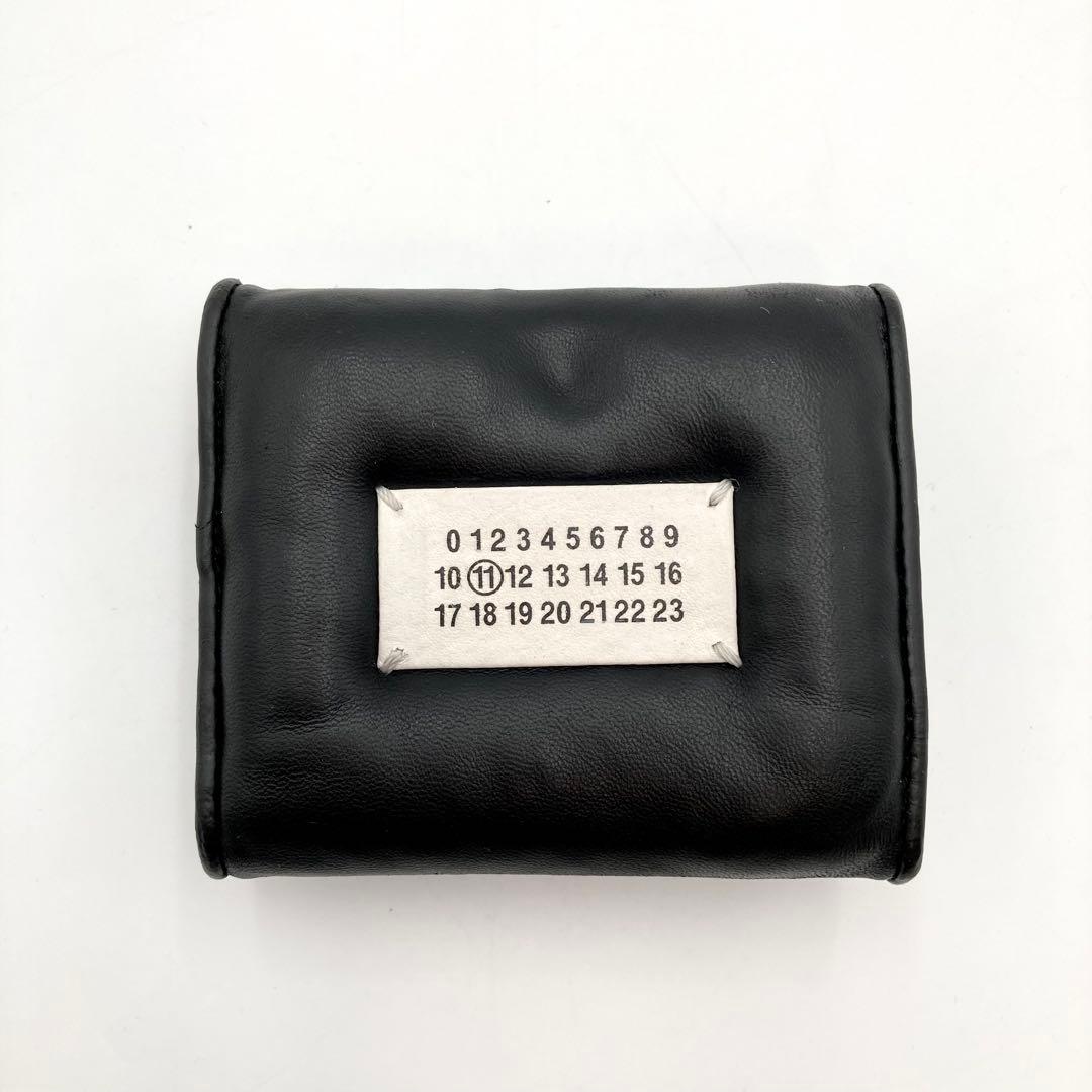 Noodles✨ メゾンマルジェラ 三つ折り財布 グラムスラム 黒 レザー