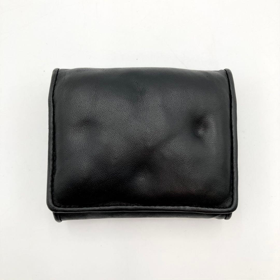 Noodles✨ メゾンマルジェラ 三つ折り財布 グラムスラム 黒 レザー