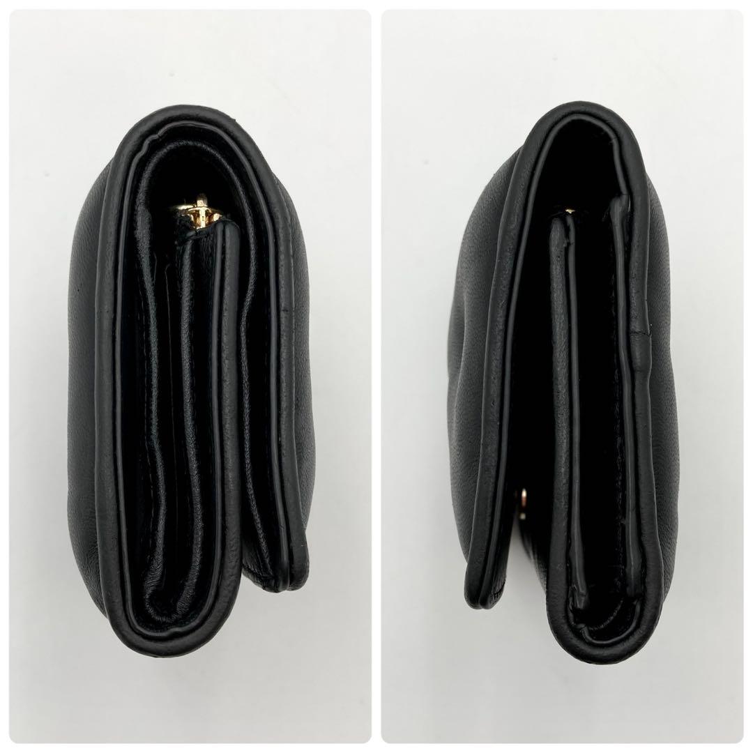 Noodles✨ メゾンマルジェラ 三つ折り財布 グラムスラム 黒 レザー