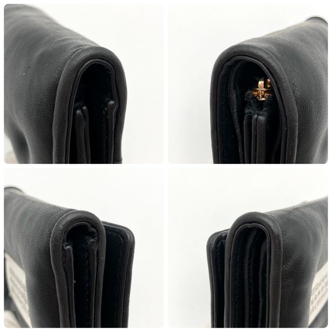 Noodles✨ メゾンマルジェラ 三つ折り財布 グラムスラム 黒 レザー