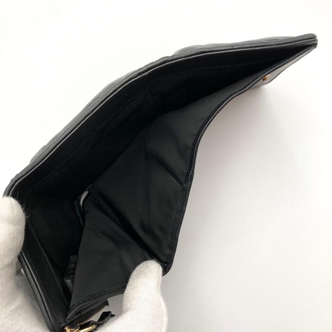 Noodles✨ メゾンマルジェラ 三つ折り財布 グラムスラム 黒 レザー