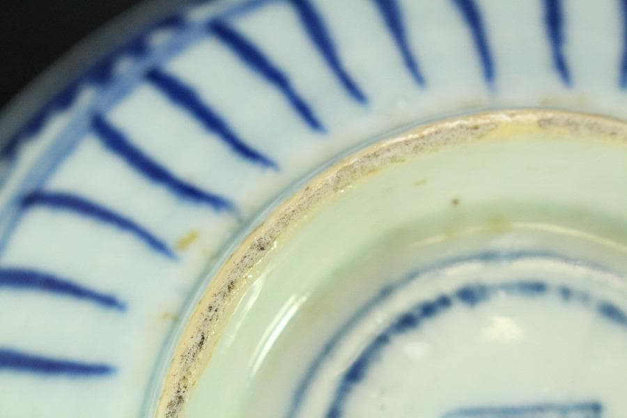 中国美術 青花 染付 纏枝蓮花紋 碗 φ18cm N809