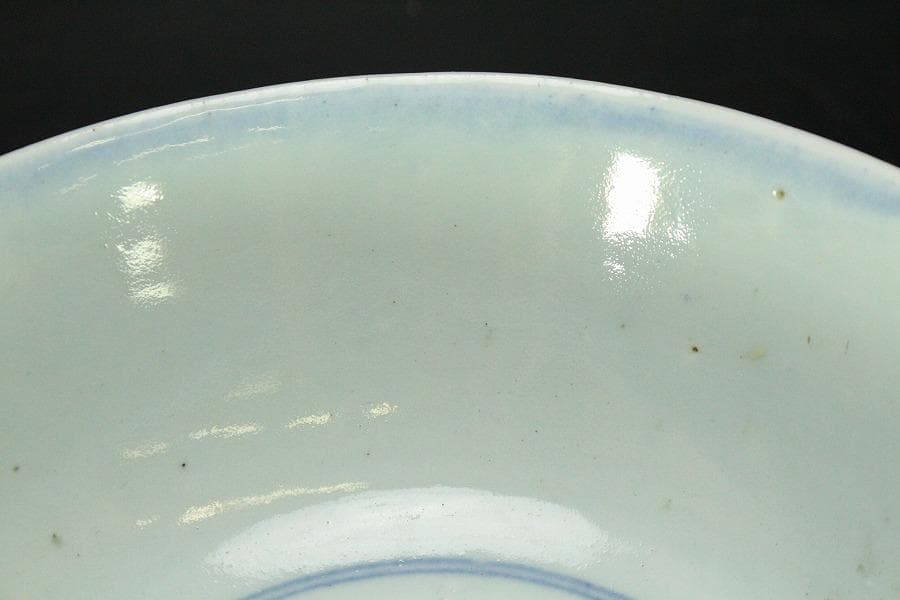 中国美術 青花 染付 纏枝蓮花紋 碗 φ18cm N809