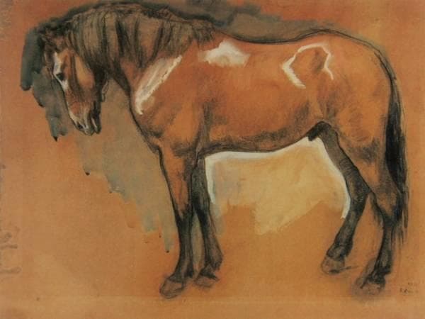 小磯良平、【馬 】、希少な限定額装用画集画、新品高級額 額装付、状態良好