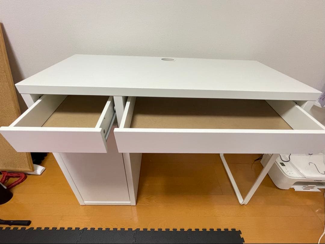 IKEA MICKE 学習机、パソコンデスク、テレワーク、ホワイト、組み立て済み