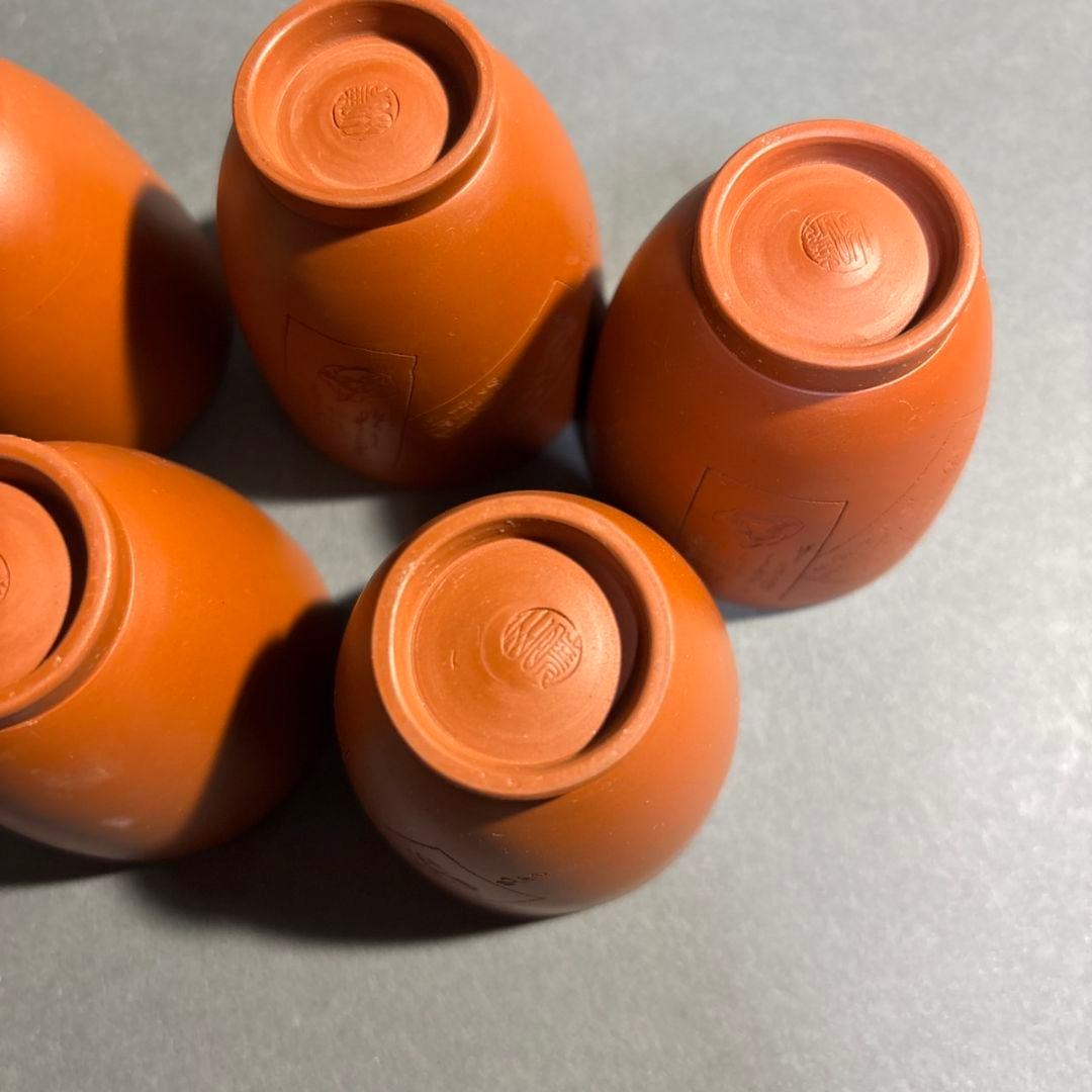 常滑焼　暁山　三十六歌仙刻　煎茶器