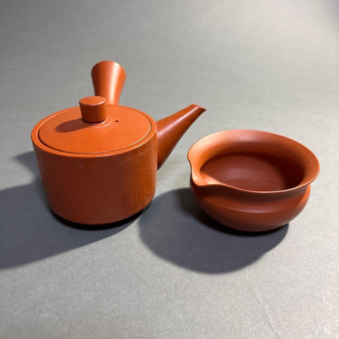 常滑焼　暁山　三十六歌仙刻　煎茶器