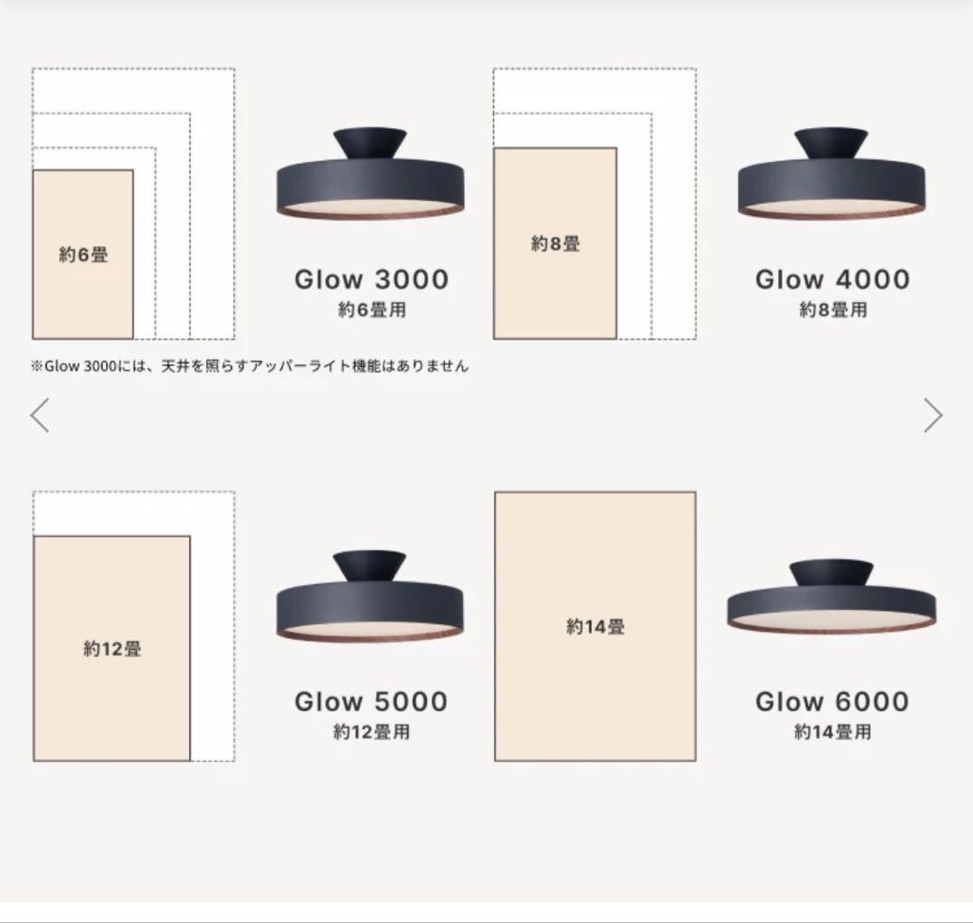 Glow LED-ceiling light ~8畳用　ブラック+ライトウッド