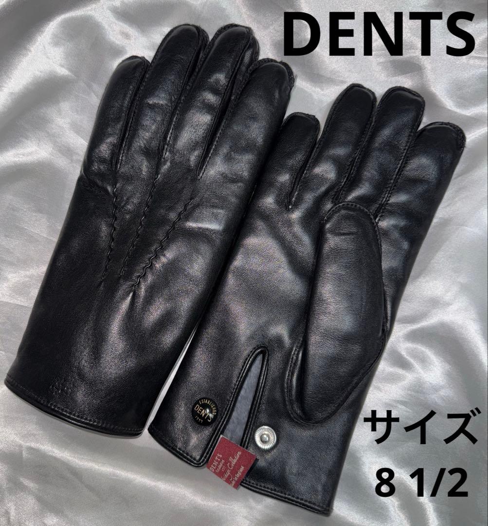 DENTS デンツ　 ラビットファー　レザーグローブ　手袋　ブラック