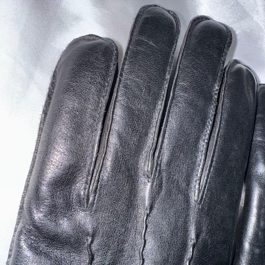 DENTS デンツ　 ラビットファー　レザーグローブ　手袋　ブラック