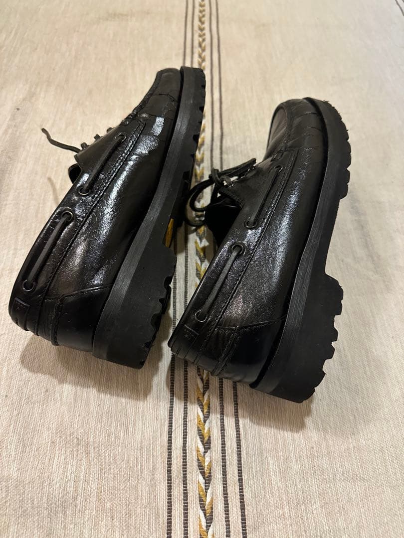 SAINT LAURENT ブラック ローファー　レザーモカシン Vibram