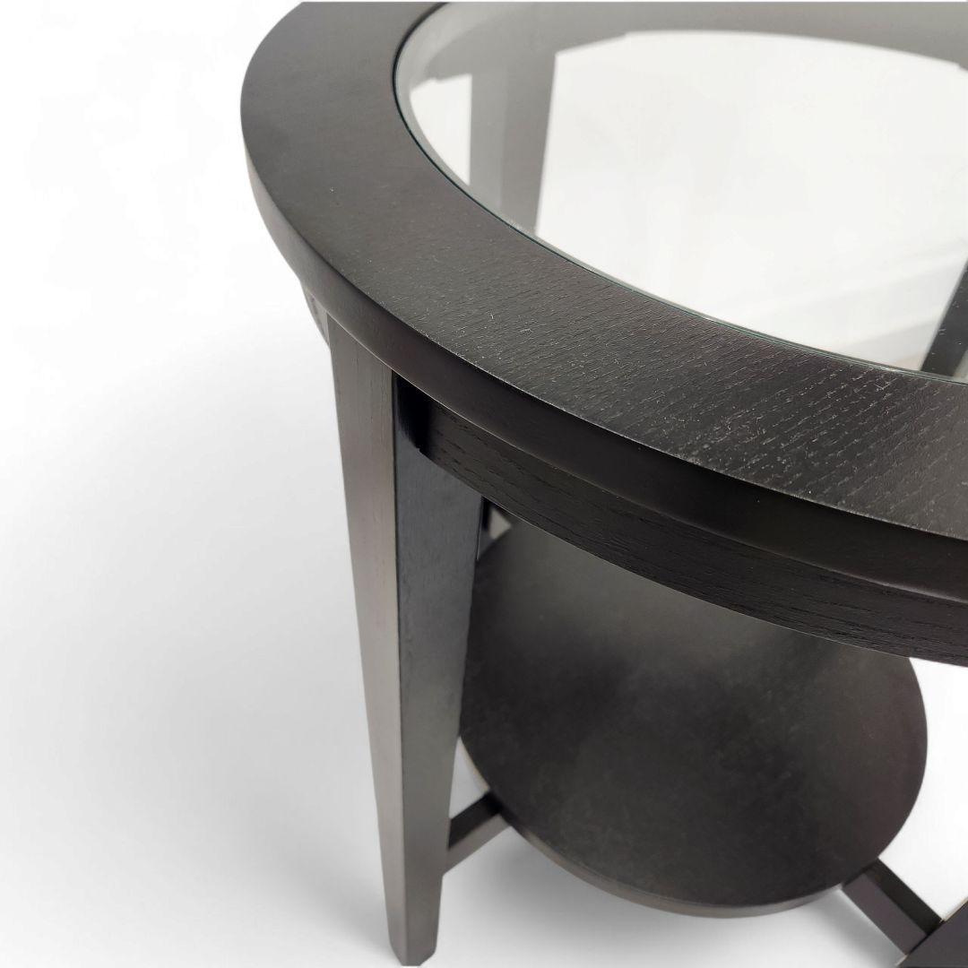 IKEA イケア マルムスタ サイドテーブル 丸型 ガラストップ 廃盤 美品