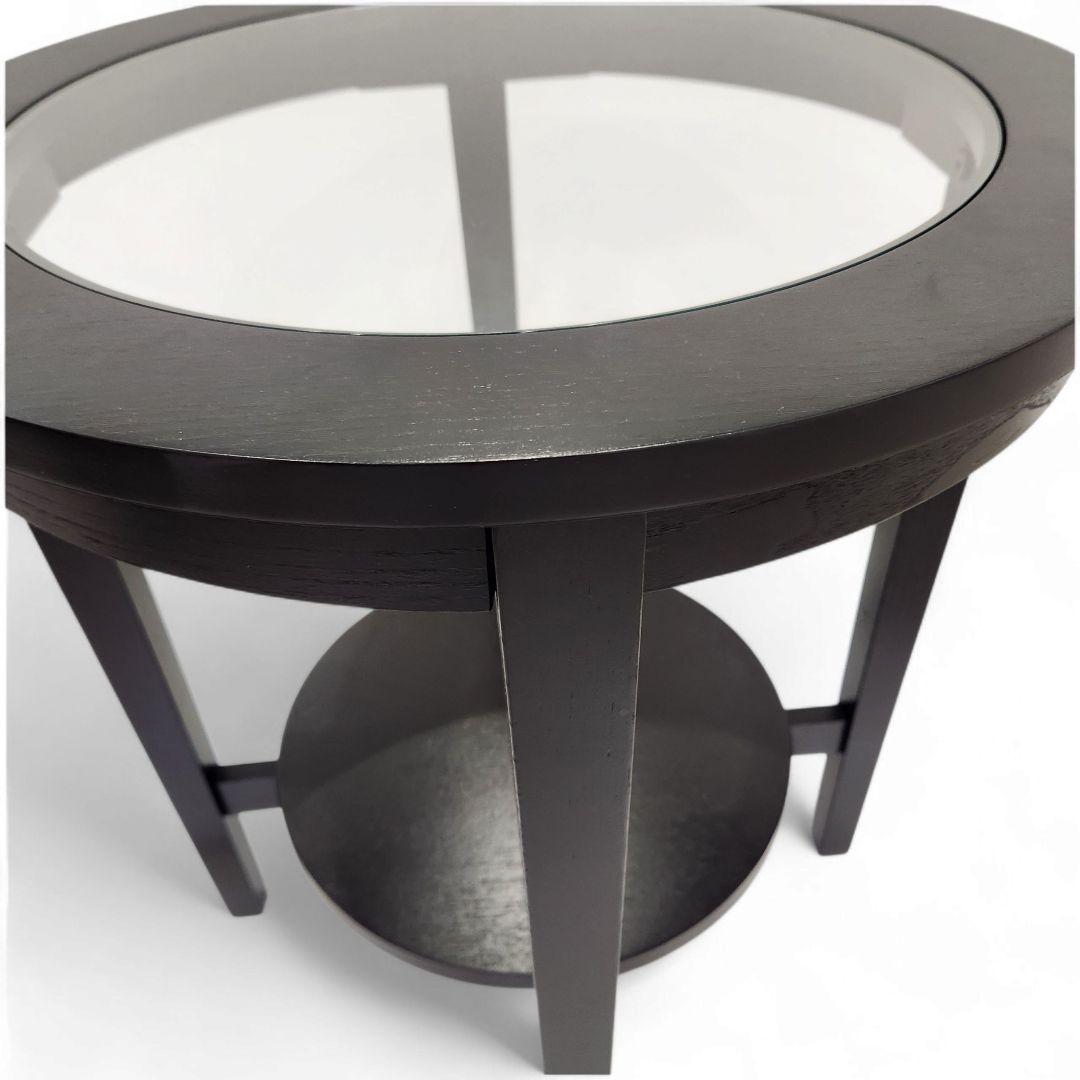 IKEA イケア マルムスタ サイドテーブル 丸型 ガラストップ 廃盤 美品