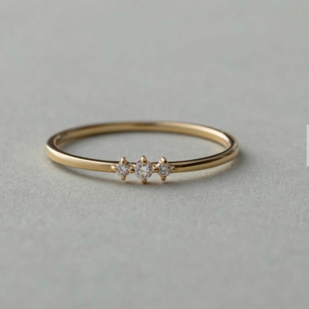 ete K18YG レイヤード ブラウンダイヤモンドリング　15号