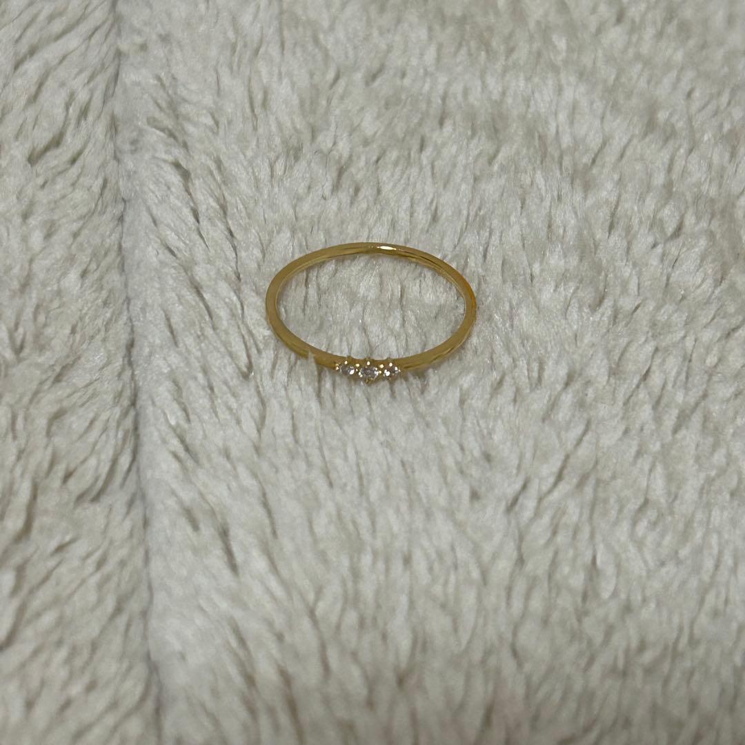 ete K18YG レイヤード ブラウンダイヤモンドリング　15号