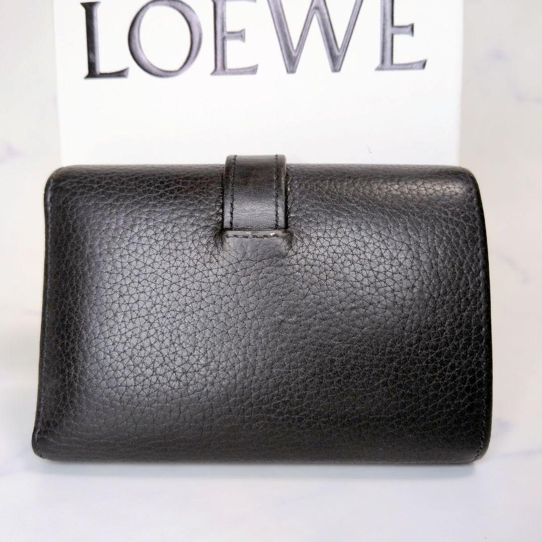 ロエベ バーティカルウォレット 三つ折り財布 アナグラム ブラック 黒 箱付き