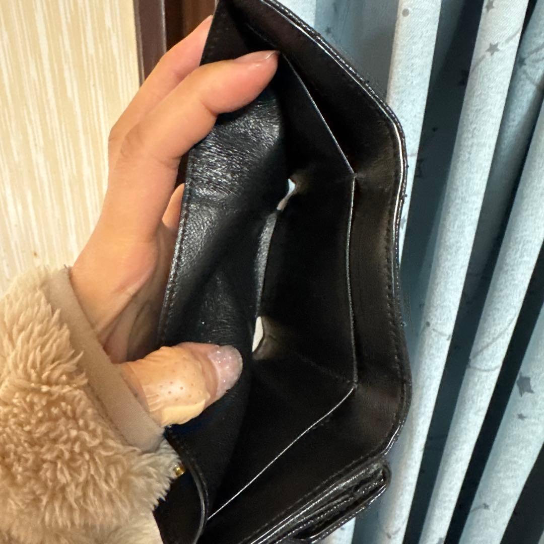 YSL ブラック 三つ折り財布 キルティング