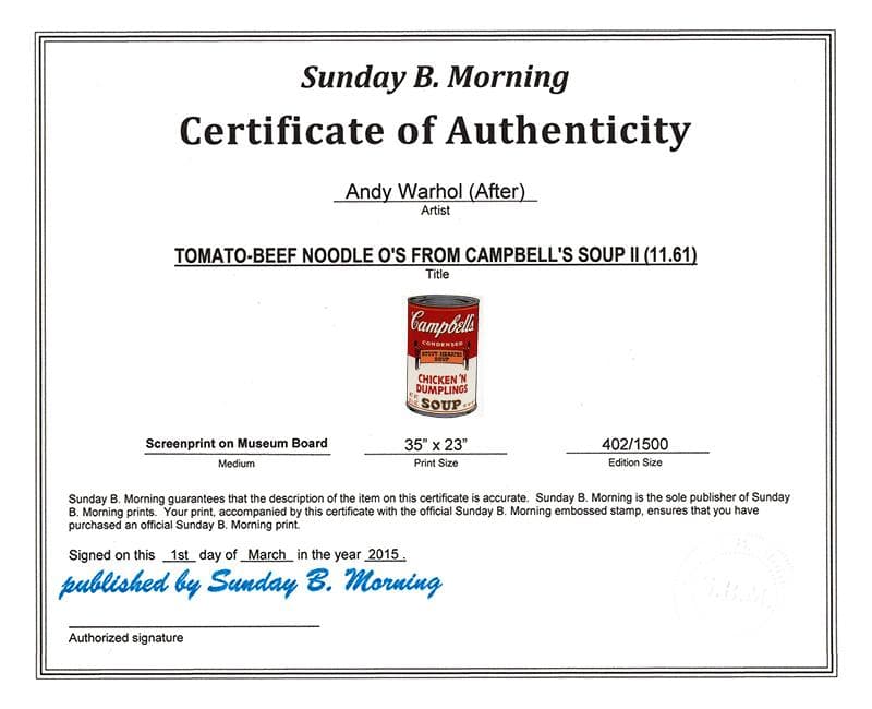 Sunday B キャンベル缶Ⅱ Ｃhickin（ウォーホル）ポスター