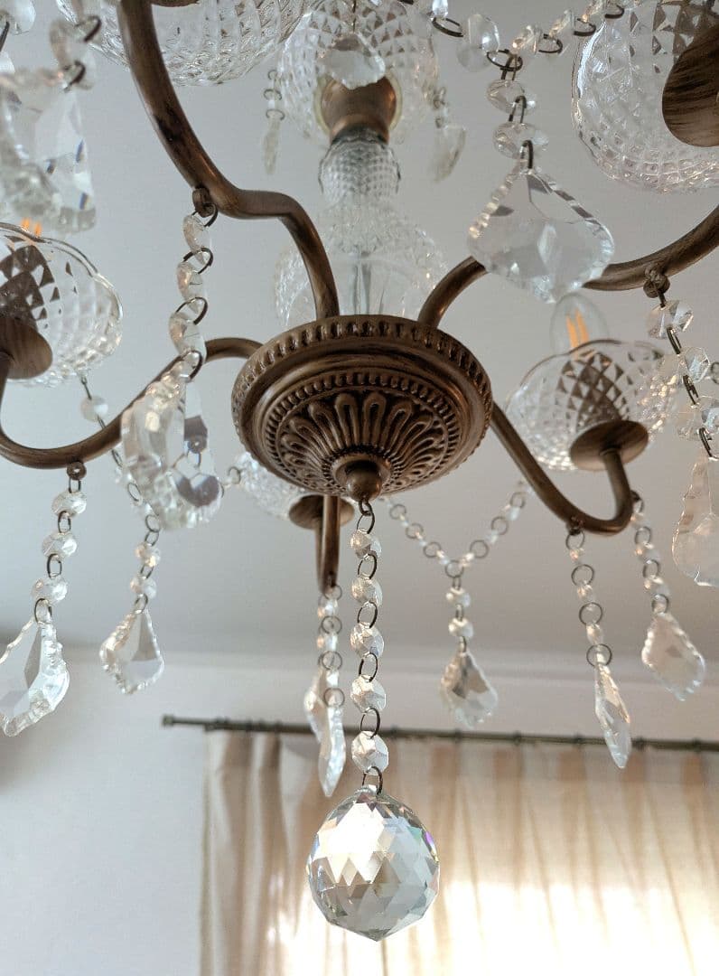 クリスタル シャンデリア 5灯 クラシック　アンティーク調
