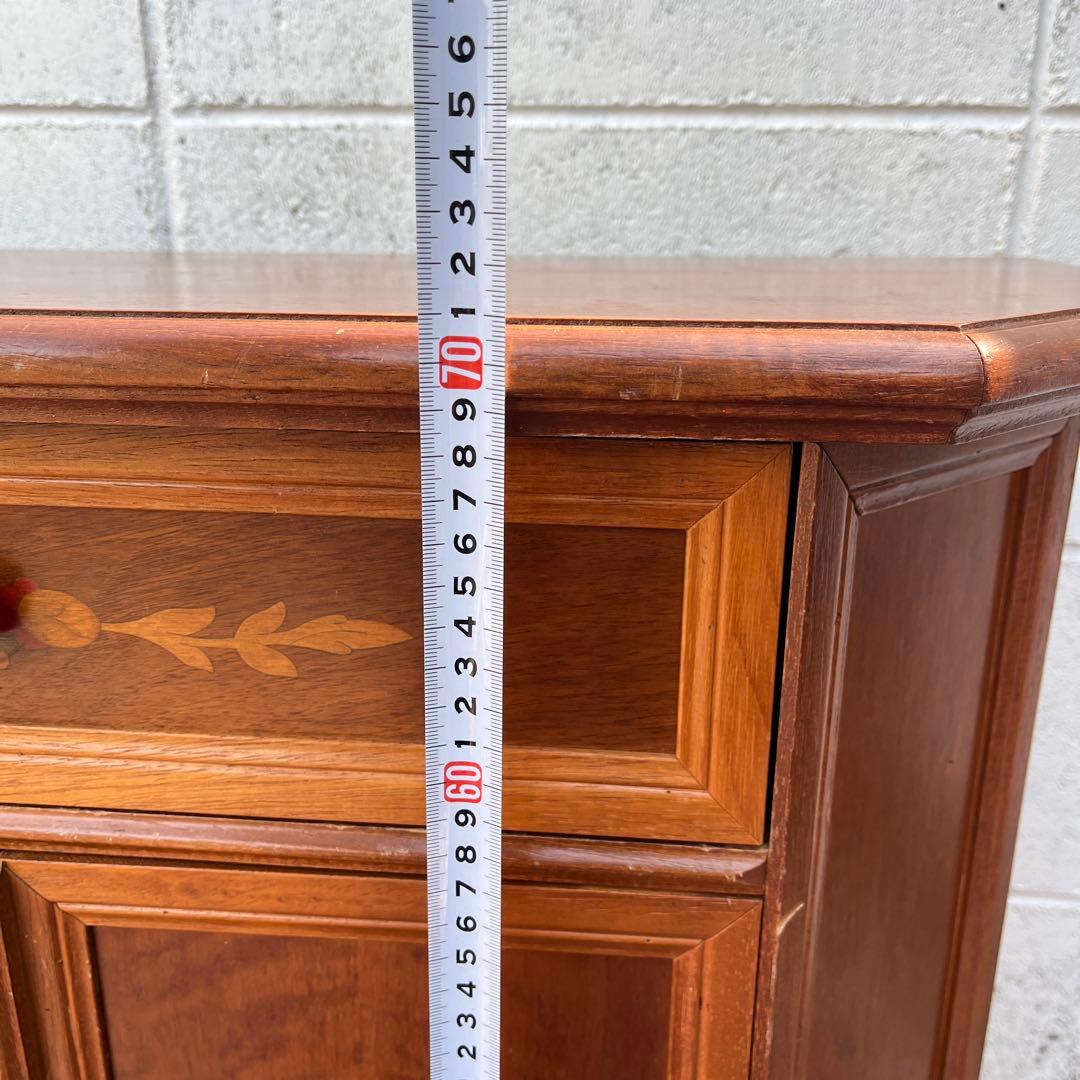 古家具ビンテージ品◾️アンティーク象嵌デザイン 木製コンソールテーブル 飾り台