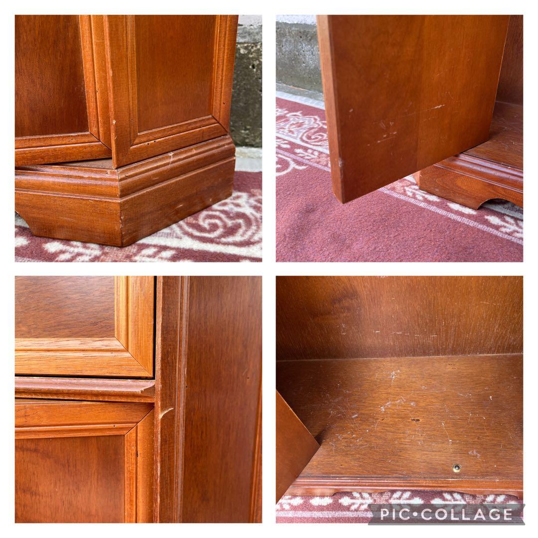 古家具ビンテージ品◾️アンティーク象嵌デザイン 木製コンソールテーブル 飾り台