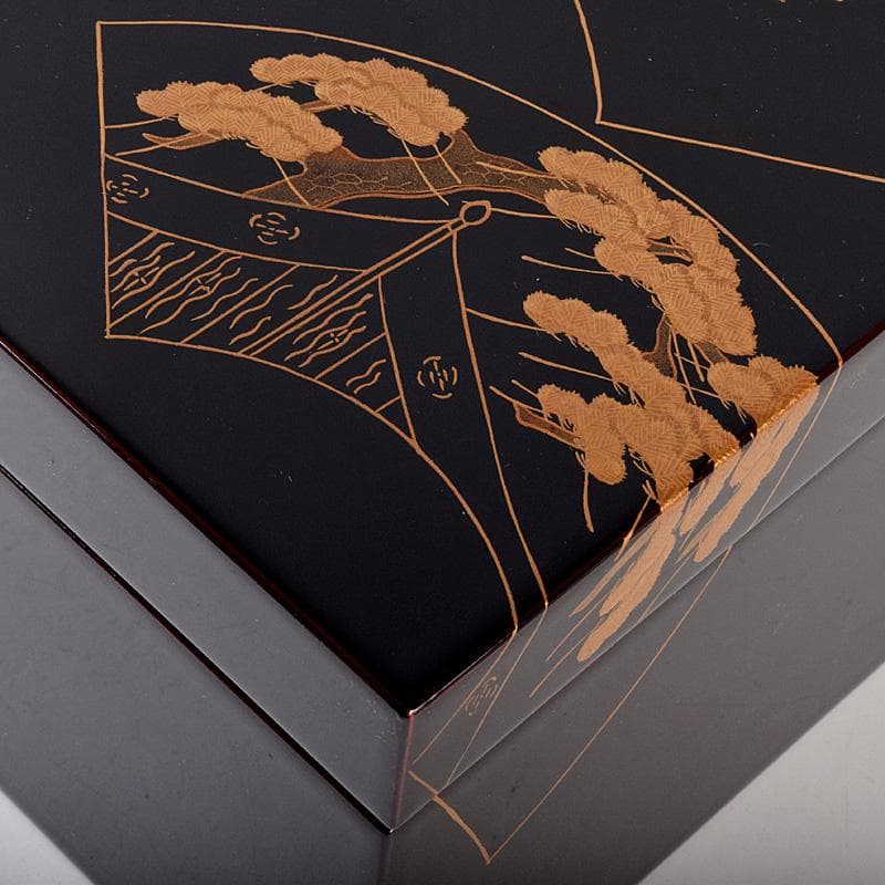 美子銘　扇蒔絵　茶箱　五良太甫呉祥瑞造　染付　振出など　十一点　M　R9008