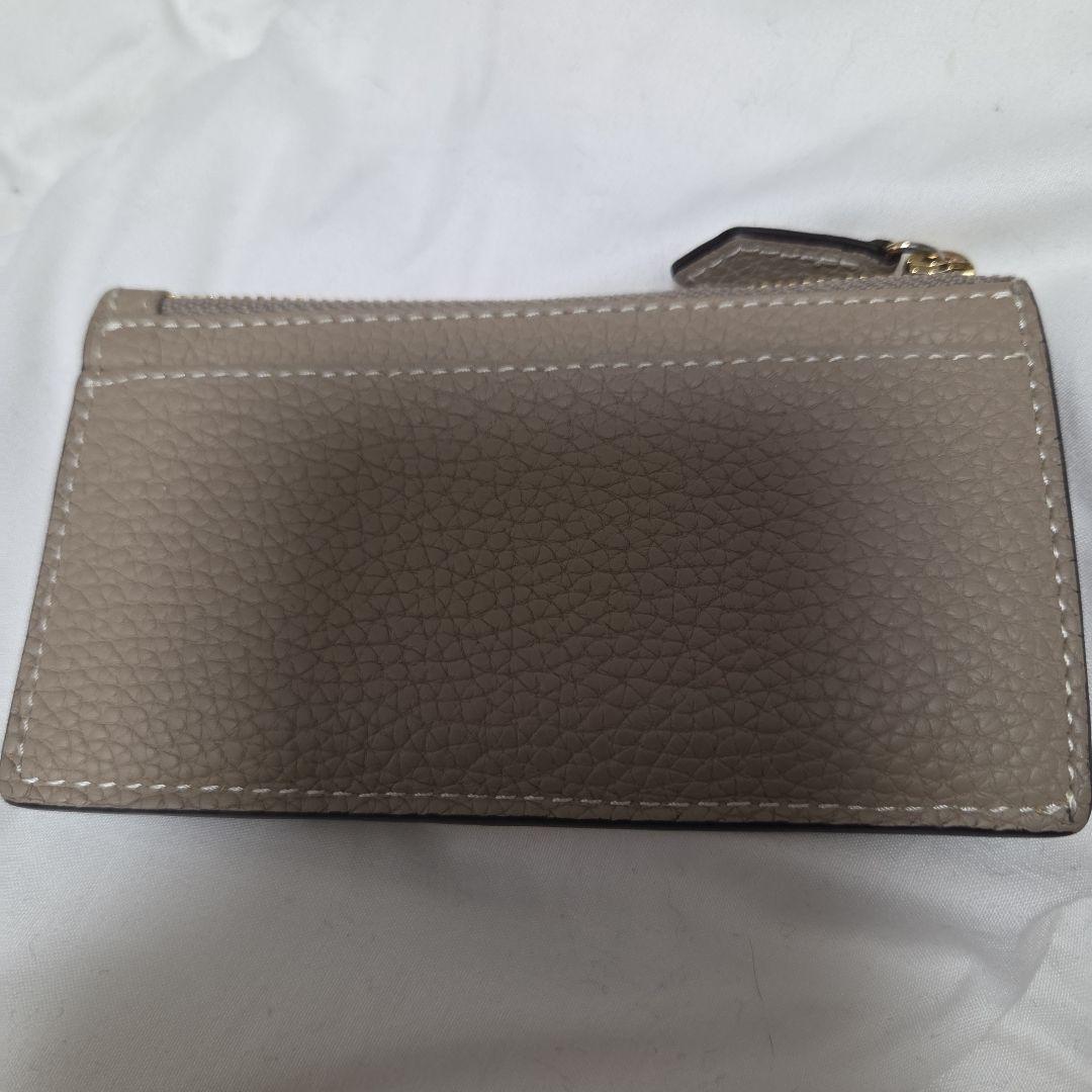 ボナベンチュラ ミニジップウォレット シュリンクレザー グレージュ x イエロー