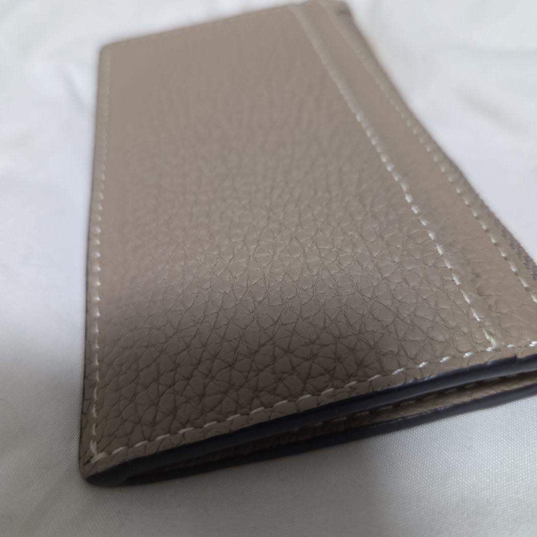 ボナベンチュラ ミニジップウォレット シュリンクレザー グレージュ x イエロー