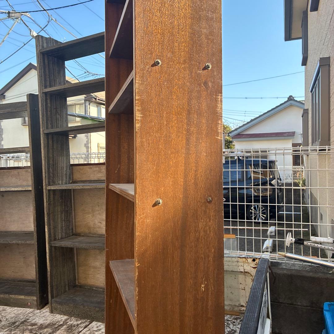 ビンテージ本棚 ビンテージ家具 昭和レトロ木製本棚 3セット