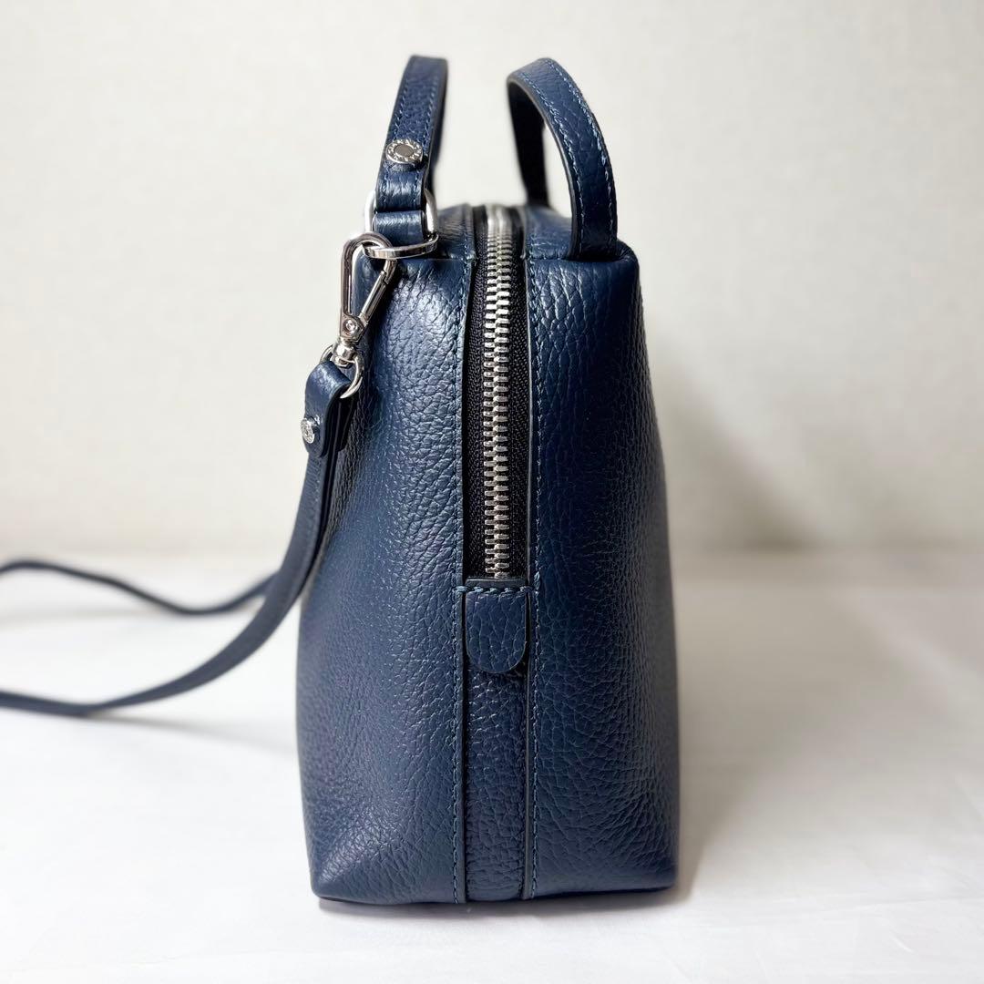 【未使用】　ジャンニキャリーニ　アリファM 2way ショルダーバッグ　ネイビー