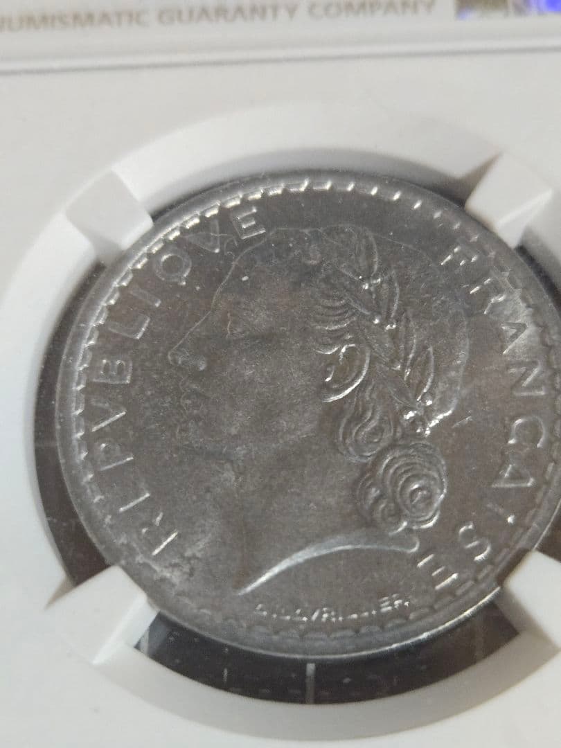 1949年 フランス 5フラン NGC MS 64 古銭 銀貨 SV900