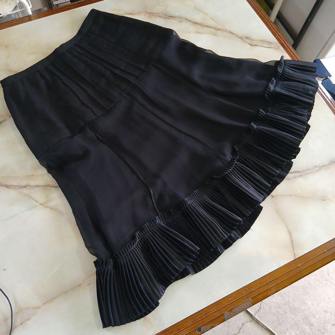 ドルチェアンドガッバーナ リネン×シルクスカート 42 黒 s4