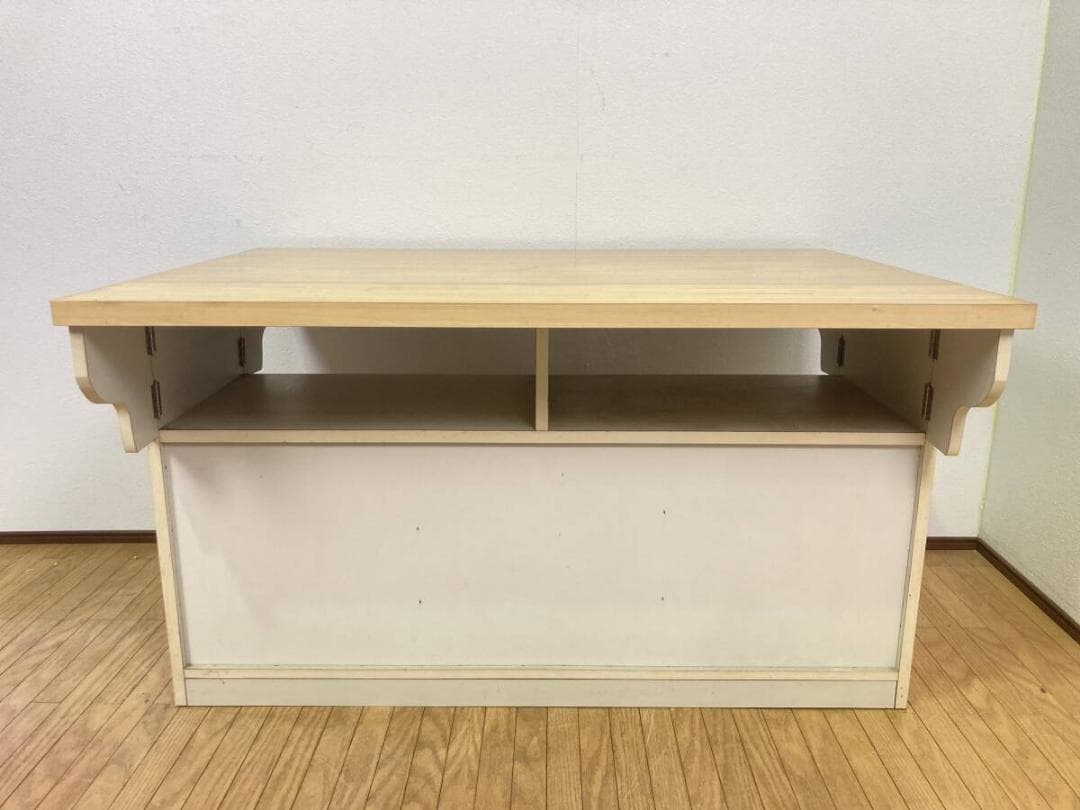 バタフライ式 収納テーブル ダイニングテーブル 作業台 レンジ台 サイドテーブル