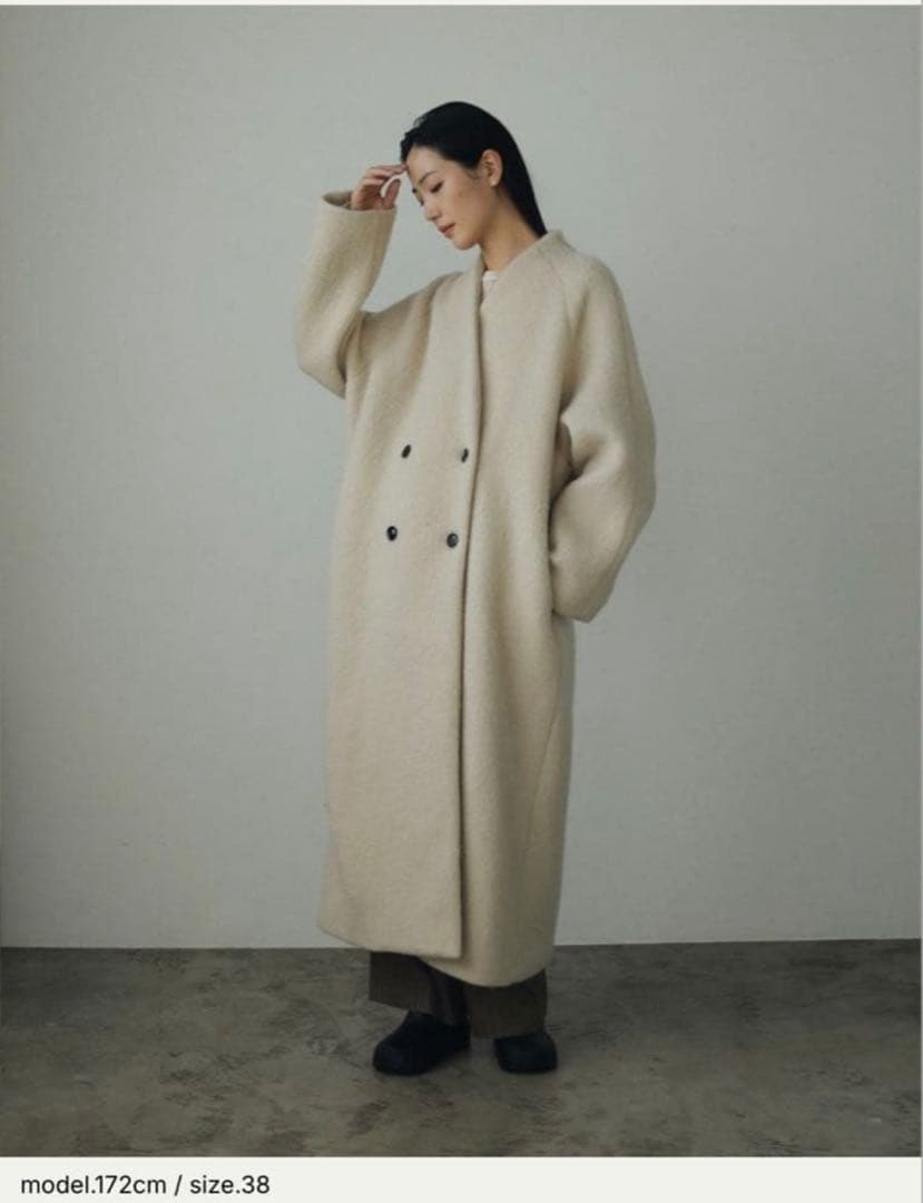 アンヌーク　anuke Collarless Shaggy Coat