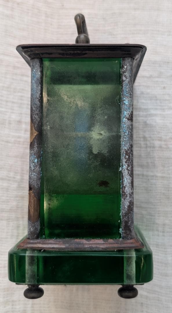 精工舎 ガラス置時計 グリーン 希少 アンティーク ビンテージ