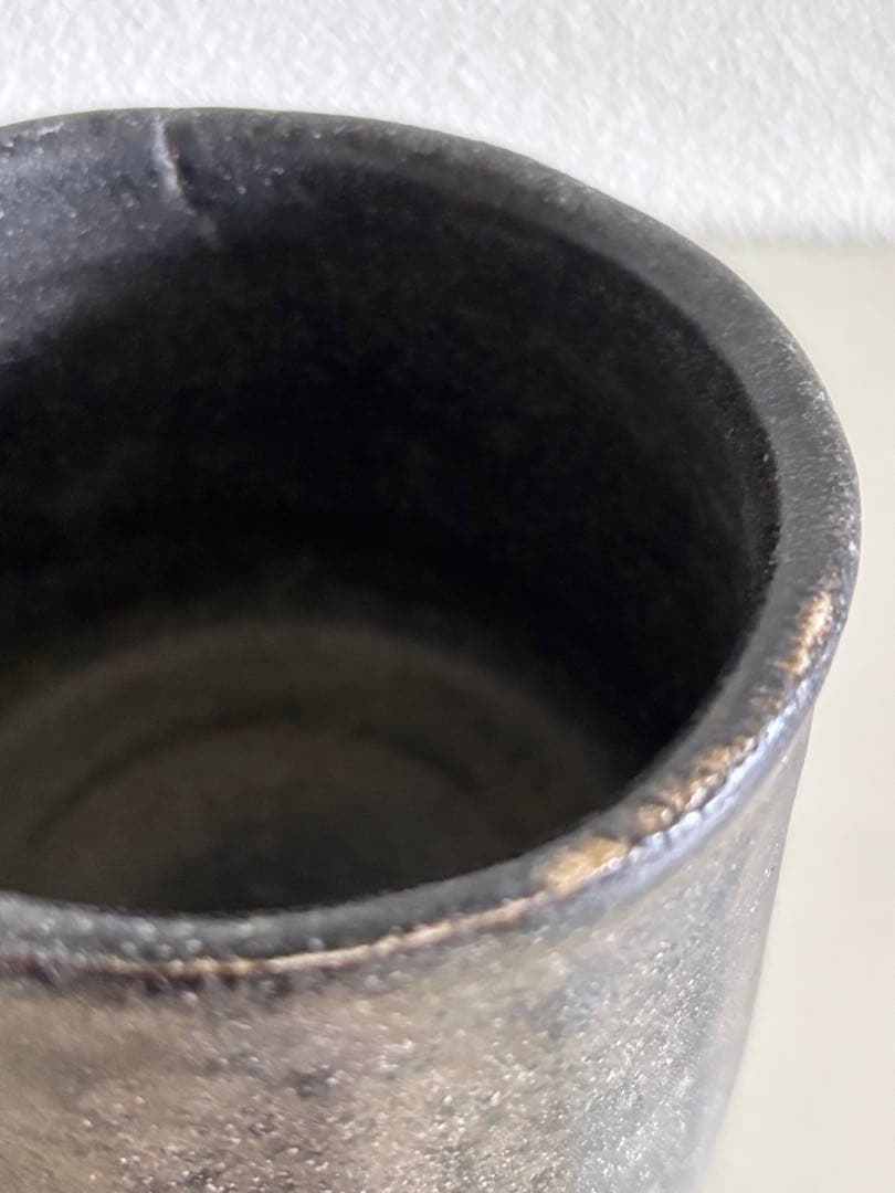 岸野寛　瀬戸黒茶碗　(B）抹茶碗　茶道