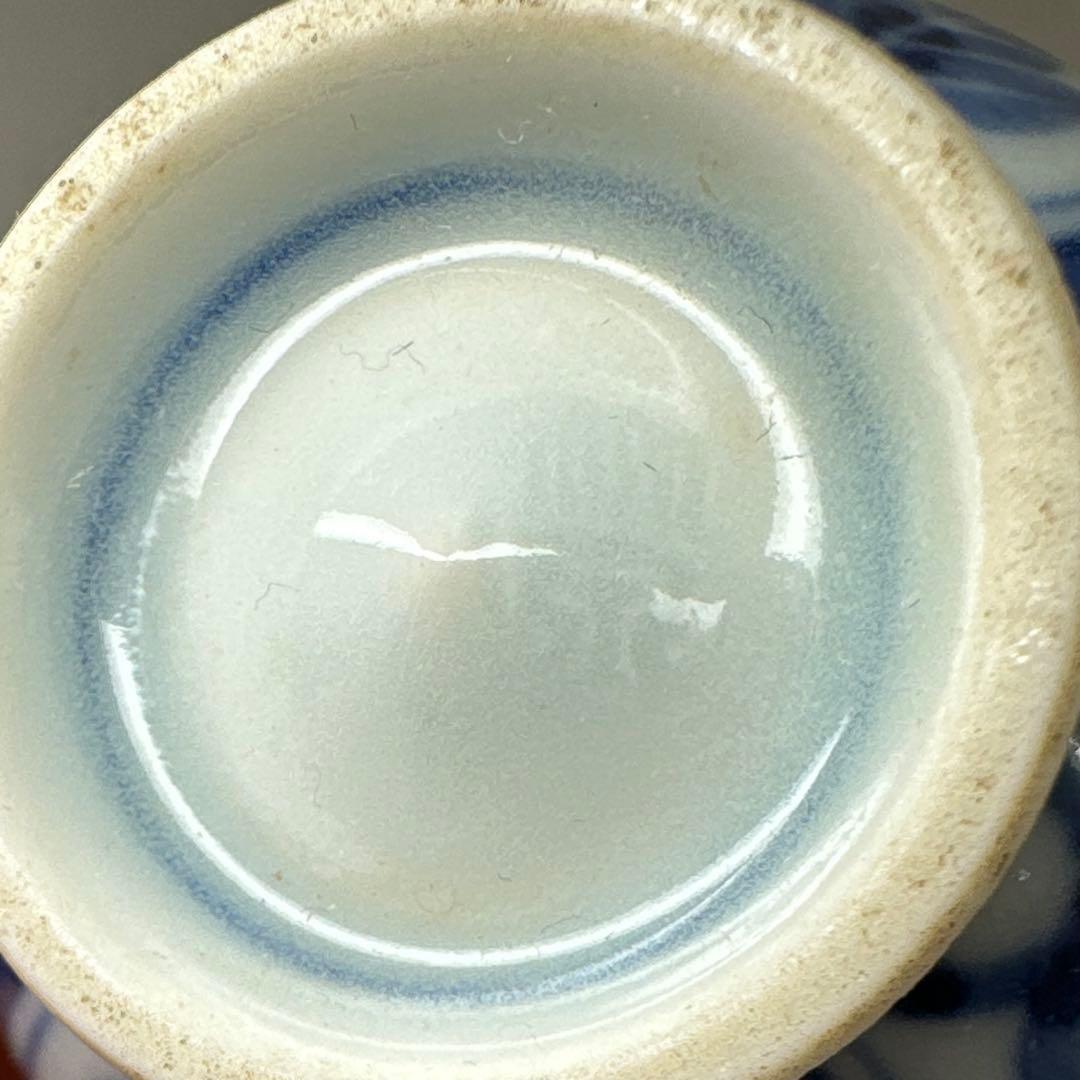 三浦竹泉　青花煎茶碗5客　口径5.5㎝　東Y7-0411☆2Fトヒチ