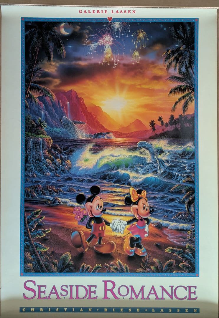 ラッセンXディズニー 「シーサイド・ロマンス」アートポスター　USA