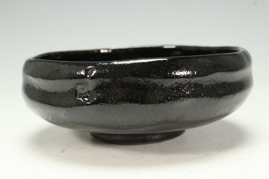 大特価 茶道具 黒楽馬盥茶碗 平夏茶碗 松楽造 銘 好日大徳寺書付K-LC541