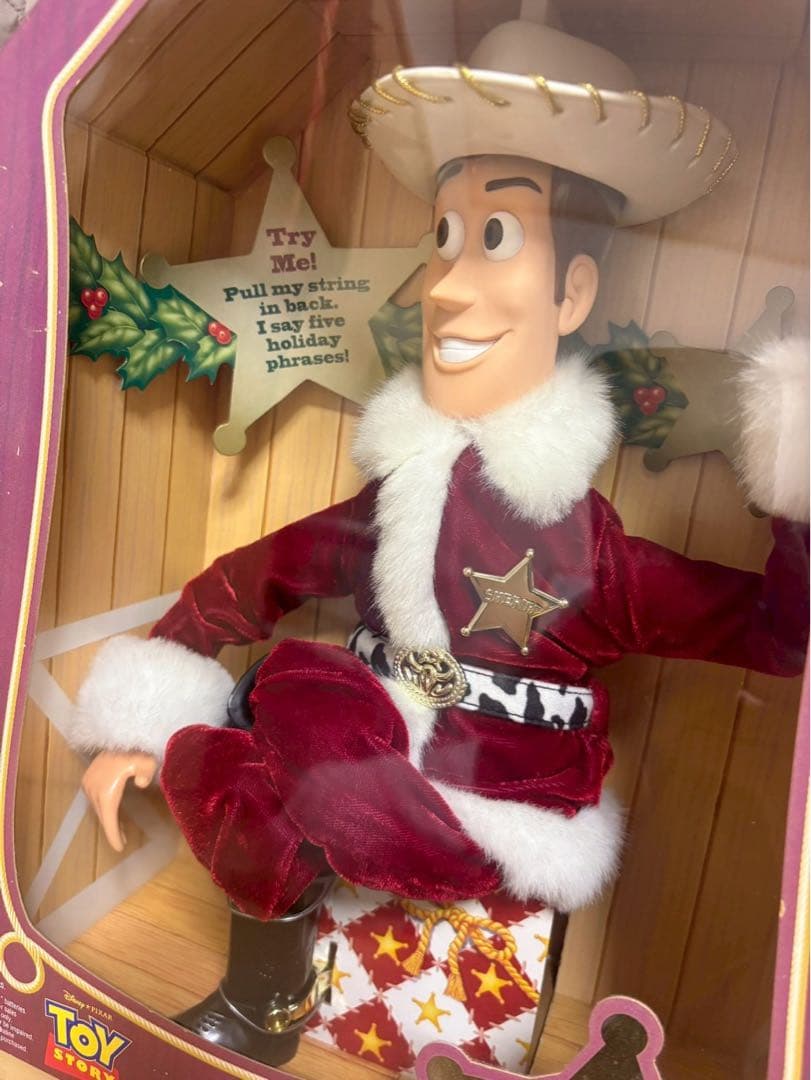 トイストーリー　ウッディ　クリスマス　サンタ　トーキング　フィギュア